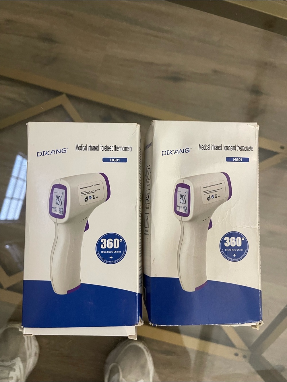 DIKANG Medical Infrared Forehead Thermometer - White & Purple